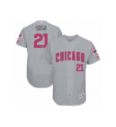 Chicago Cubs #21 Sammy Sosa Grey Mothers Day Flexbase Authentic Collection MLB Jersey