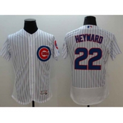 Chicago Cubs #22 Jason Heyward Majestic white stripe Flexbase Authentic Collection Player Jersey