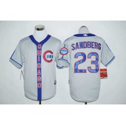Chicago Cubs #23 Ryne Sandberg Gray Blue Stitched MLB Jersey