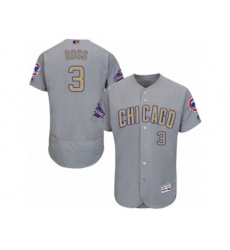 Chicago Cubs #3 David Ross Gray 2017 Gold Champion Flexbase Authentic Collection MLB Jersey