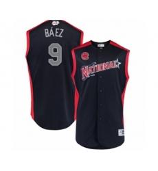 Chicago Cubs #9 Javier Baez Authentic Navy Blue National League 2019 Baseball All-Star Jersey