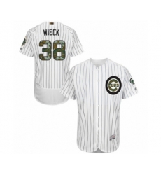 Chicago Cubs Brad Wieck Authentic White 2016 Memorial Day Fashion Flex Base Baseball Player Jersey