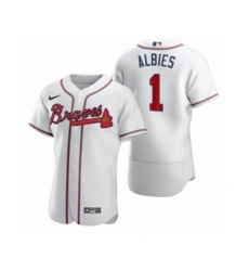 Atlanta Braves #1 Ozzie Albies Nike White 2020 Authentic Jersey
