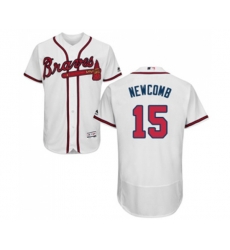 Atlanta Braves #15 Sean Newcomb White Home Flex Base Authentic Collection Baseball Jersey