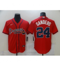 Atlanta Braves #24 Deion Sanders Red Nike MLB Jersey