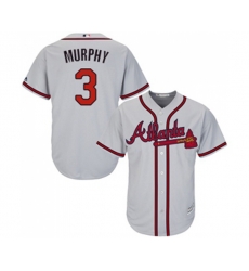 Atlanta Braves #3 Dale Murphy Replica Grey Road Cool Base Baseball Jersey