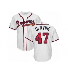 Atlanta Braves #47 Tom Glavine Authentic White Team Logo Fashion Cool Base MLB Jersey