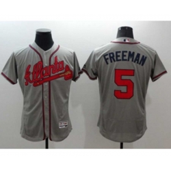 Atlanta Braves #5 Freddie Freeman Majestic Gray Flexbase Authentic Collection Player Jersey Atlanta Braves #5 Freddie Freeman Majestic Gray Flexbase Authentic Collection Player Jersey