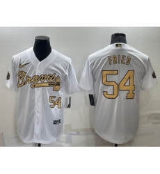 Atlanta Braves #54 Max Fried Number White 2022 All Star Stitched Cool Base Nike Jersey