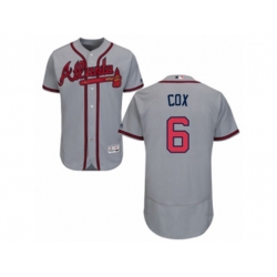 Atlanta Braves #6 Bobby Cox Grey Flexbase Authentic Collection MLB Jersey Atlanta Braves #6 Bobby Cox Grey Flexbase Authentic Collection MLB Jersey