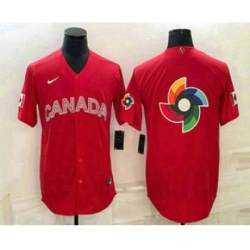 Canada Baseball 2023 Red World Big Logo Classic Stitched Jerseys Canada Baseball 2023 Red World Big Logo Classic Stitched Jerseys