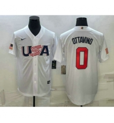 USA Baseball #0 Adam Ottavino 2023 White World Baseball Classic Stitched Jersey