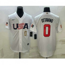 USA Baseball #0 Adam Ottavino Number 2023 White World Baseball Classic Stitched
