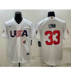 USA Baseball #33 Lance Lynn 2023 White World Baseball Classic Stitched Jerseys