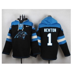 Carolina Panthers #1 Cam Newton Black Player Pullover NFL Hoodie