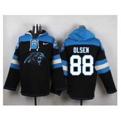 Carolina Panthers #88 Greg Olsen Black Player Pullover NFL Hoodie