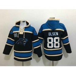 nike nfl jerseys carolina panthers #88 olsen blue-black[pullover hooded sweatshirt]
