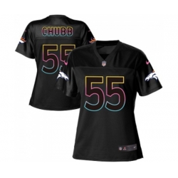 Women Denver Broncos #55 Bradley Chubb Game Black Fashion Football Jersey Women Denver Broncos #55 Bradley Chubb Game Black Fashion Football Jersey