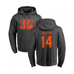 Cincinnati Bengals #14 Andy Dalton Ash One Color Pullover Hoodie Cincinnati Bengals #14 Andy Dalton Ash One Color Pullover Hoodie
