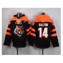 Cincinnati Bengals #14 Andy Dalton Black Player Pullover NFL Hoodie Cincinnati Bengals #14 Andy Dalton Black Player Pullover NFL Hoodie