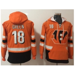 Cincinnati Bengals #18 A.J. Green Orange Black Name & Number Pullover NFL Hoodie Cincinnati Bengals #18 A.J. Green Orange Black Name & Number Pullover NFL Hoodie