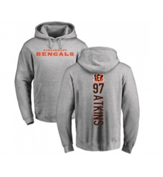 Cincinnati Bengals #97 Geno Atkins Ash Backer Pullover Hoodie
