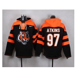 Cincinnati Bengals #97 Geno Atkins Black Player Pullover NFL Hoodie Cincinnati Bengals #97 Geno Atkins Black Player Pullover NFL Hoodie