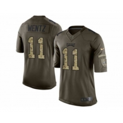 Philadelphia Eagles #11 Carson Wentz Green Men Stitched NFL Limited Salute to Service Jersey[Wentz]