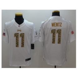 Philadelphia Eagles #11 Carson Wentz White Stitched NFL Limited Salute to Service Jersey Philadelphia Eagles #11 Carson Wentz White Stitched NFL Limited Salute to Service Jersey