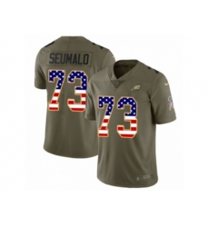 Philadelphia Eagles #73 Isaac Seumalo Limited Olive USA Flag 2017 Salute to Service NFL Jersey