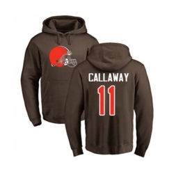 Cleveland Browns #11 Antonio Callaway Brown Name & Number Logo Pullover Hoodie Cleveland Browns #11 Antonio Callaway Brown Name & Number Logo Pullover Hoodie