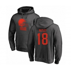 Cleveland Browns #18 Damion Ratley Ash One Color Pullover Hoodie Cleveland Browns #18 Damion Ratley Ash One Color Pullover Hoodie