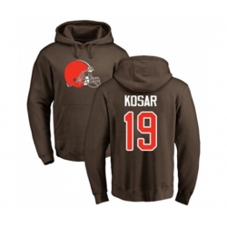 Cleveland Browns #19 Bernie Kosar Brown Name & Number Logo Pullover Hoodie Cleveland Browns #19 Bernie Kosar Brown Name & Number Logo Pullover Hoodie