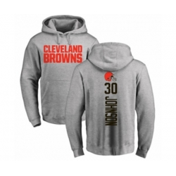 Cleveland Browns #30 DErnest Johnson Ash Backer Pullover Hoodie Cleveland Browns #30 DErnest Johnson Ash Backer Pullover Hoodie
