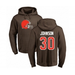 Cleveland Browns #30 DErnest Johnson Brown Name & Number Logo Pullover Hoodie Cleveland Browns #30 DErnest Johnson Brown Name & Number Logo Pullover Hoodie