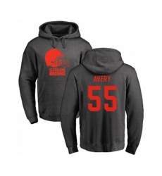 Cleveland Browns #55 Genard Avery Ash One Color Pullover Hoodie