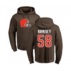 Cleveland Browns #58 Christian Kirksey Brown Name & Number Logo Pullover Hoodie Cleveland Browns #58 Christian Kirksey Brown Name & Number Logo Pullover Hoodie