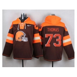 Cleverland Browns #73 Joe Thomas Brown Player Pullover NFL Hoodie Cleverland Browns #73 Joe Thomas Brown Player Pullover NFL Hoodie