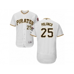 Pittsburgh Pirates #25 Gregory Polanco White Flexbase Authentic Collection MLB Jersey Pittsburgh Pirates #25 Gregory Polanco White Flexbase Authentic Collection MLB Jersey
