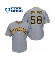 Pittsburgh Pirates Jacob Stallings Replica Grey Road Cool Base Baseball Player Jersey