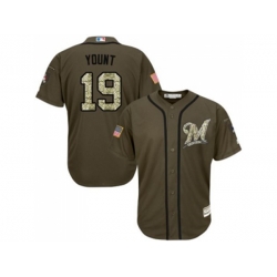 Milwaukee Brewers #19 Robin Yount Green Salute to Service Stitched Baseball Jersey