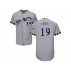 Milwaukee Brewers #19 Robin Yount Grey Flexbase Authentic Collection MLB Jersey