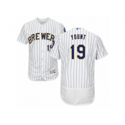 Milwaukee Brewers #19 Robin Yount White Flexbase Authentic Collection MLB Jersey