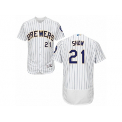 Milwaukee Brewers #21 Travis Shaw White Flexbase Authentic Collection MLB Jersey