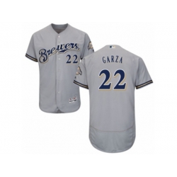 Milwaukee Brewers #22 Matt Garza Grey Flexbase Authentic Collection MLB Jersey