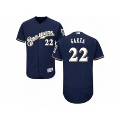 Milwaukee Brewers #22 Matt Garza Navy Blue Flexbase Authentic Collection MLB Jersey