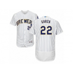 Milwaukee Brewers #22 Matt Garza White Flexbase Authentic Collection MLB Jersey