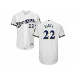 Milwaukee Brewers #22 Matt Garza White Royal Flexbase Authentic Collection MLB Jersey