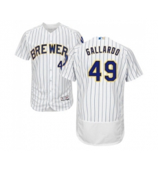 Milwaukee Brewers #49 Yovani Gallardo White Alternate Flex Base Authentic Collection Baseball Jersey