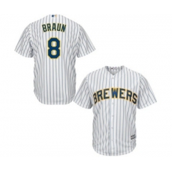 Milwaukee Brewers #8 Ryan Braun Majestic White Cool Base Player Jersey